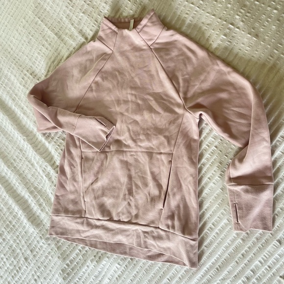 Fabletics Zaylee Funnel Mock Neck Long Sleeve Tunic Pullover Sweater Blush Pink - Picture 1 of 9